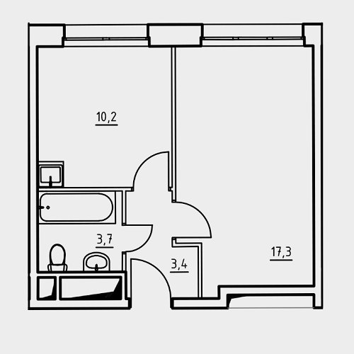 На рисунке изображен план однокомнатной квартиры